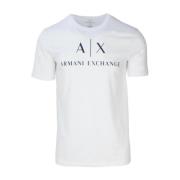 Armani Exchange Vit Logo Print T-shirt Kort Ärm White, Herr