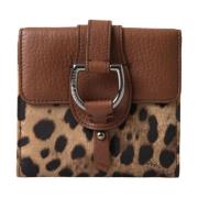 Dolce & Gabbana Leopardmönstrad Bifold Korthållare Plånbok Brown, Dam