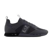 Emporio Armani EA7 Svarta Sneakers med Reflexdetaljer Black, Herr