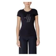 Armani Exchange Svart Tryck Kortärmad T-shirt Black, Dam