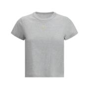 Alexander Wang Präglad Logotyp Slim Fit Bomull T-shirt Gray, Dam