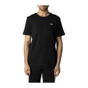 Fila Svart Bomull Rund Hals T-shirt Black, Herr