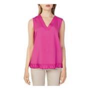 Sandro Ferrone Fuchsia V-Neck Tank Top Pink, Dam