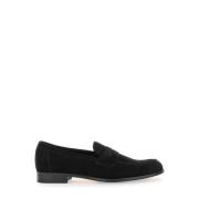 Doucal's Svart Läder Slip-On Loafers Black, Herr