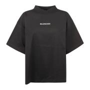 Balenciaga Svarta T-shirts och Polos S/S Cropped Black, Dam