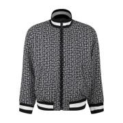 Balmain Monogram Reversible Bomber Jacket Black, Herr