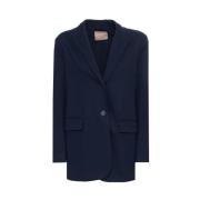 Twinset Enfärgad blazer med lång ärm Blue, Dam