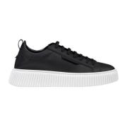 Antony Morato Svarta Läder Sneakers Snörstil Black, Herr