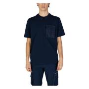 Antony Morato Blå Långärmad Rund Hals T-shirt Blue, Herr