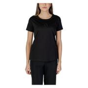 Armani Exchange Svart Bomull T-shirt för Kvinnor Black, Dam