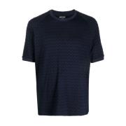 Giorgio Armani Elegant Blå Kortärmad T-shirt Blue, Herr