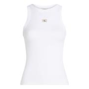 Calvin Klein Jeans Vit Boat Neck Tank Top White, Dam