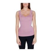 VERO MODA Rosa Spets V-ringad Linne Pink, Dam