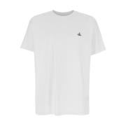 Vivienne Westwood Orb Logo Vit T-shirt Bomull Man White, Herr