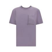 Brunello Cucinelli Fickdetalj Bomull T-shirt Purple, Dam