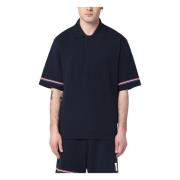 Thom Browne Polo Tröja Kort Ärm Blue, Herr