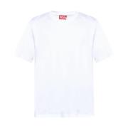 Diesel Vit Logo Crew Neck T-shirts White, Herr