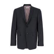 Thom Browne Grå Pinstripe Yllejacka Man Gray, Herr