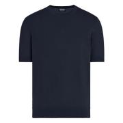 Ermenegildo Zegna Avslappnad Bomull T-shirt Blue, Herr