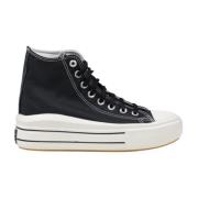 Converse Lädersneakers för modeentusiaster Black, Dam