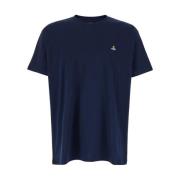 Vivienne Westwood Blå Crewneck T-shirt med Orb-detalj Blue, Dam