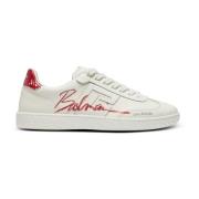 Balmain Läder Swan Lipstick sneakers White, Dam