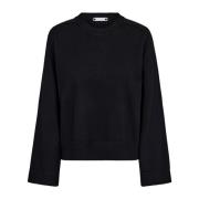 Co'Couture Svart Stickad Tröja Mycc O-Neck Black, Dam