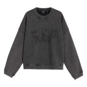 REPRESENT Vintage Black Applique Sweater Gray, Herr