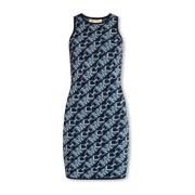 Michael Kors Empire Signature Logo Jacquard Tankklänning Blue, Dam