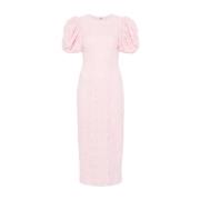 ROTATE Birger Christensen Fairy Tale Lace Fitted Midi Klänning Pink, D...