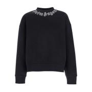 Palm Angels Svart Logo Crewneck Sweatshirt Bomull Man Black, Herr