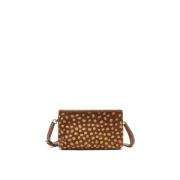 MALIPARMI Liten Päls Crossbody Väska Brown, Dam