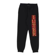 IUTER Svarta Fleece Tracksuit Byxor Stilfull Sweatpant Black, Herr