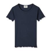 Mads Nørgaard Parisian Night Tee med krullade kanter Blue, Dam