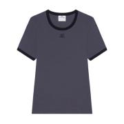 Courrèges Logo Patch Crew Neck Top Black, Dam