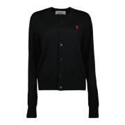 Ami Paris Hjärt Cardigan Vår-Sommar 2025 Black, Dam