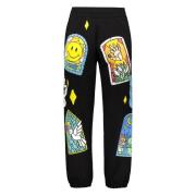 MARKET Smiley® Bomull Track-Pants med Präglat Tryck Black, Herr