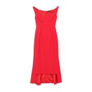 DAVID KOMA Vallmored Off-Shoulder Klänning Red, Dam