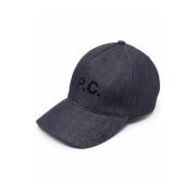 A.P.C. Eden VPC Logo Denim Baseball Cap Blue, Herr