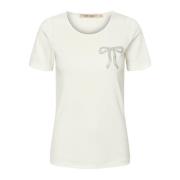 RUE de FEMME Elegant Broderad T-shirt Off White White, Dam