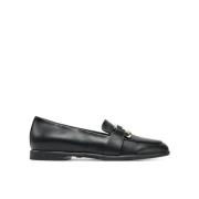 Furla Svart Läder Slip-On Platta Skor Black, Dam