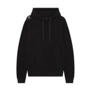 MA.STRUM Diagonal Weave Hoody Black, Dam