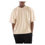 GARMENT WORKSHOP Dubbel Embro Boxy Tee Beige, Herr