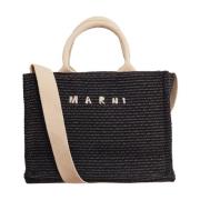 Marni Raffia Effekt Toteväska Black, Dam