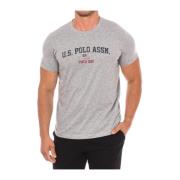 U.S. Polo Assn. Kortärmad T-shirt med Ribbad Halsringning Gray, Herr