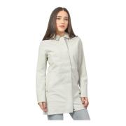 K-Way Beige Trench Coat med Avtagbar Huva Beige, Dam