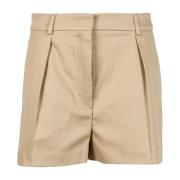 Sportmax Bomull Elastan Shorts för Aktivt Slitage Beige, Dam