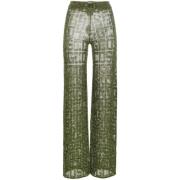 GCDS Monogram Casual Byxor Multifärgad Green, Dam