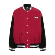 GCDS Varsity Bomber Jacka Bordeaux Red, Herr