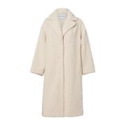 STAND STUDIO Oversized Faux Fur Teddy Coat White, Dam